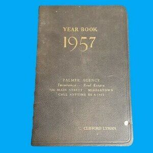 Vtg 1957 Yearbook Palmer Agency Aetna INSURANCE Calendar Planner Childs drawings
